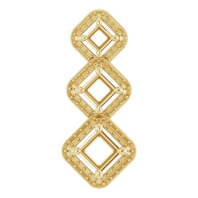 Three-Stone Halo-Style Pendant