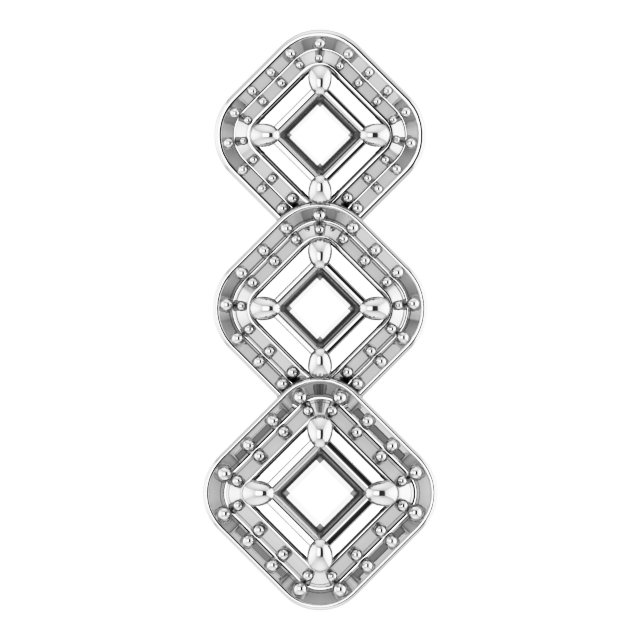 Three-Stone Halo-Style Pendant