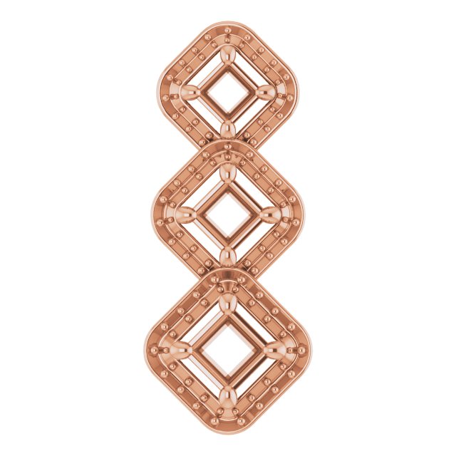Three-Stone Halo-Style Pendant