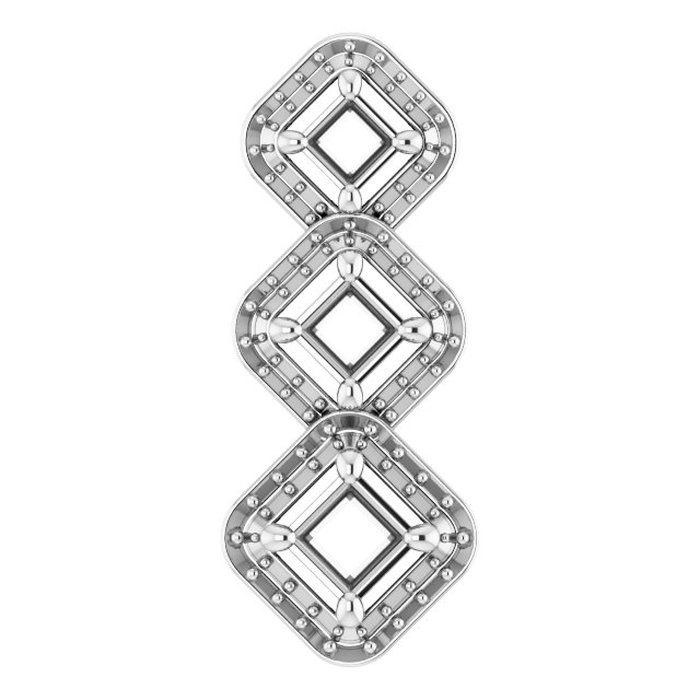 Three-Stone Halo-Style Pendant