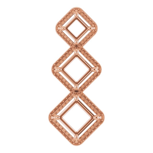 Three-Stone Halo-Style Pendant