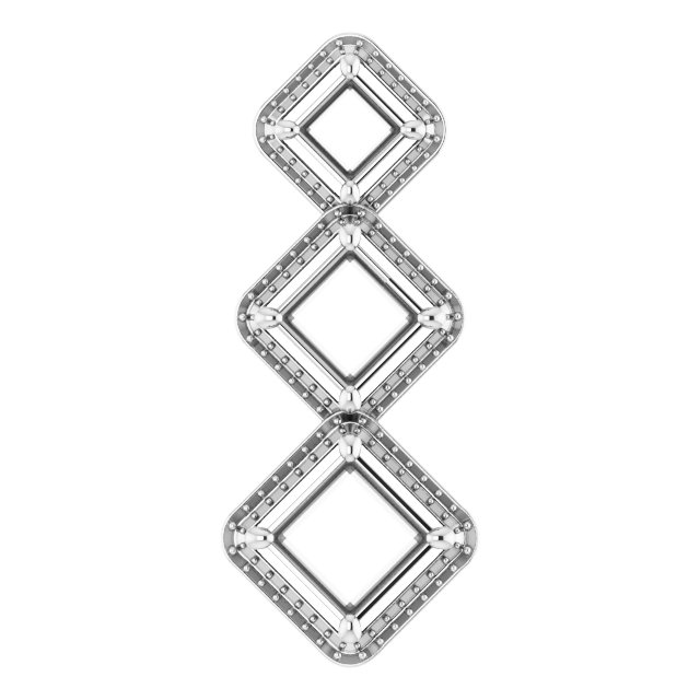 Three-Stone Halo-Style Pendant