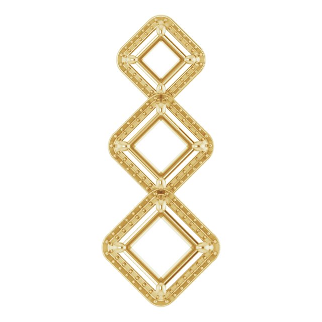 Three-Stone Halo-Style Pendant
