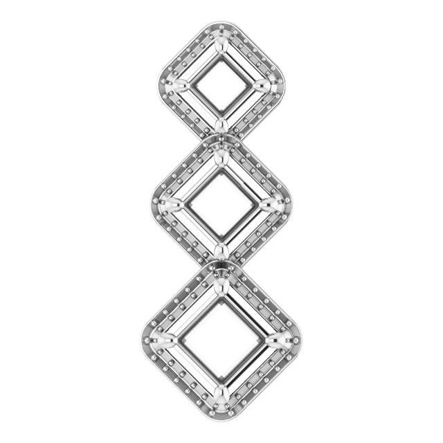 Three-Stone Halo-Style Pendant