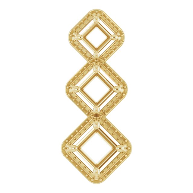 Three-Stone Halo-Style Pendant