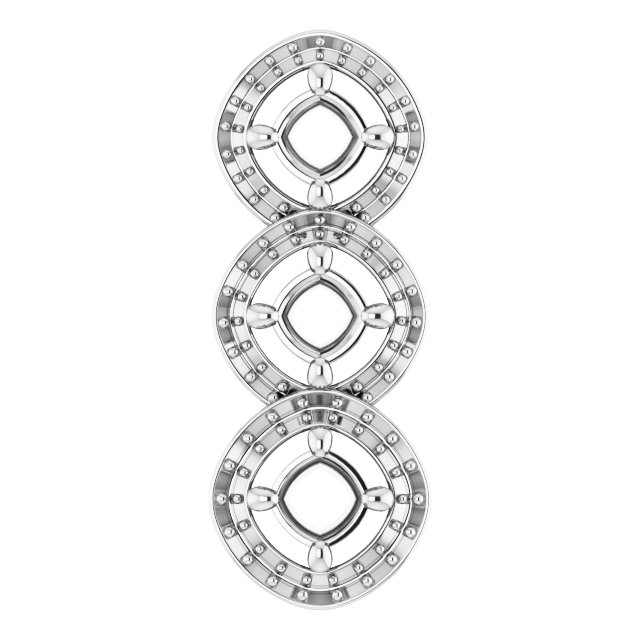 Three-Stone Halo-Style Pendant