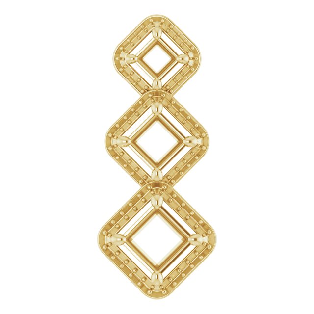 Three-Stone Halo-Style Pendant
