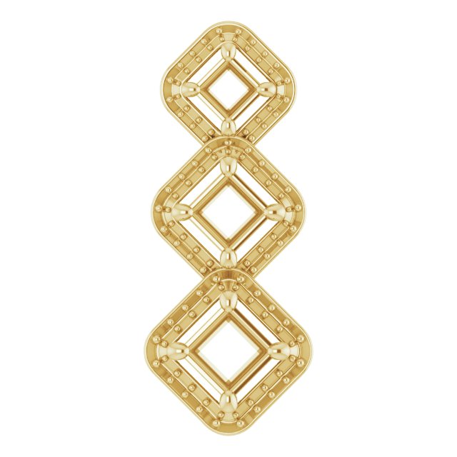 Three-Stone Halo-Style Pendant