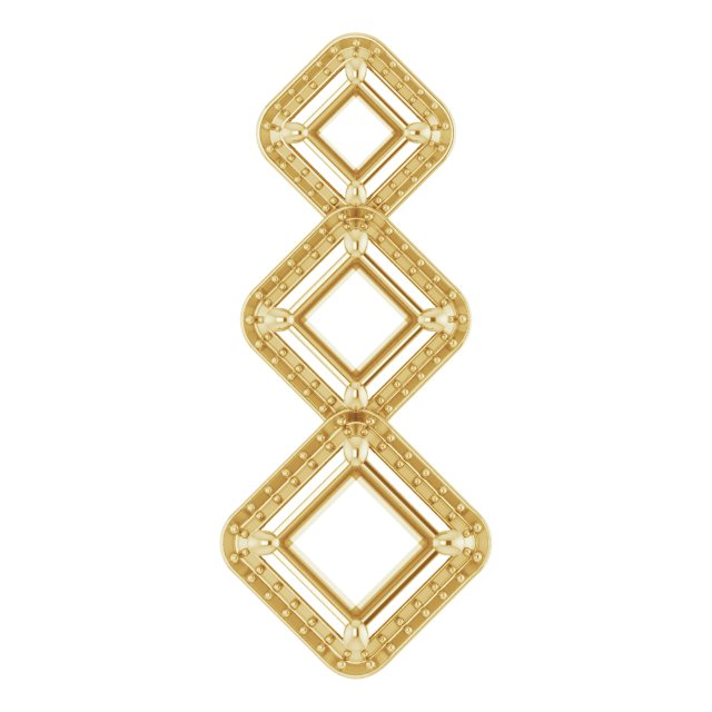 Three-Stone Halo-Style Pendant