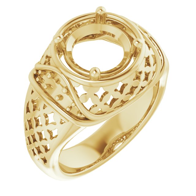 Accented Openwork Ring