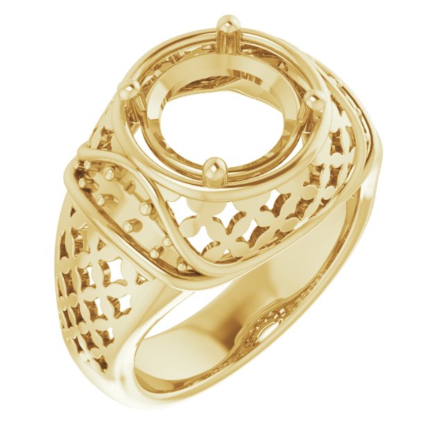 Accented Openwork Ring