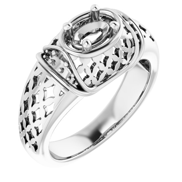 Accented Openwork Ring
