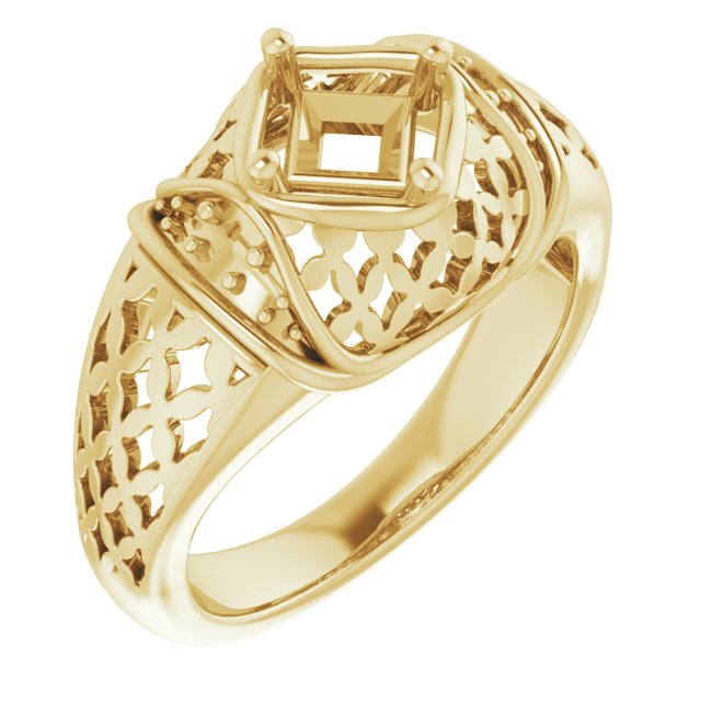 Accented Openwork Ring