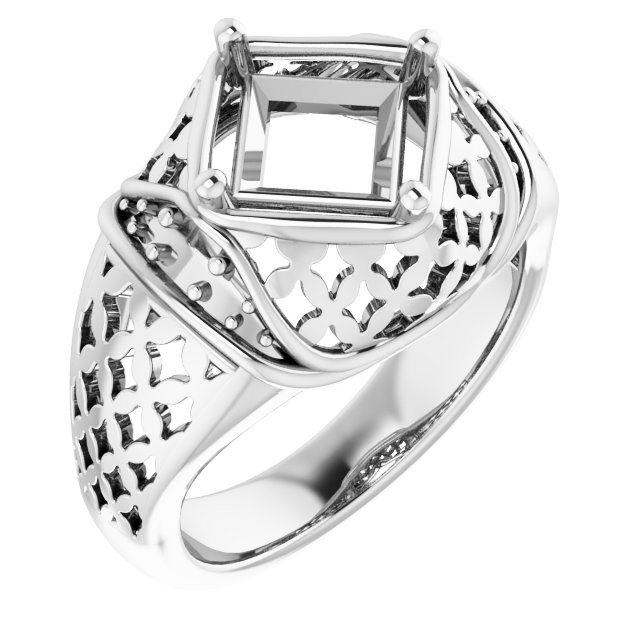Accented Openwork Ring