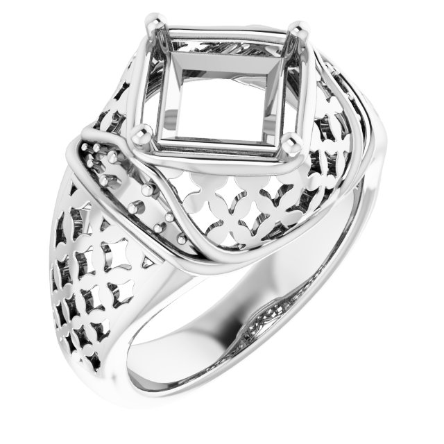 Accented Openwork Ring