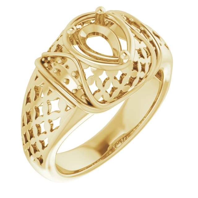 Accented Openwork Ring