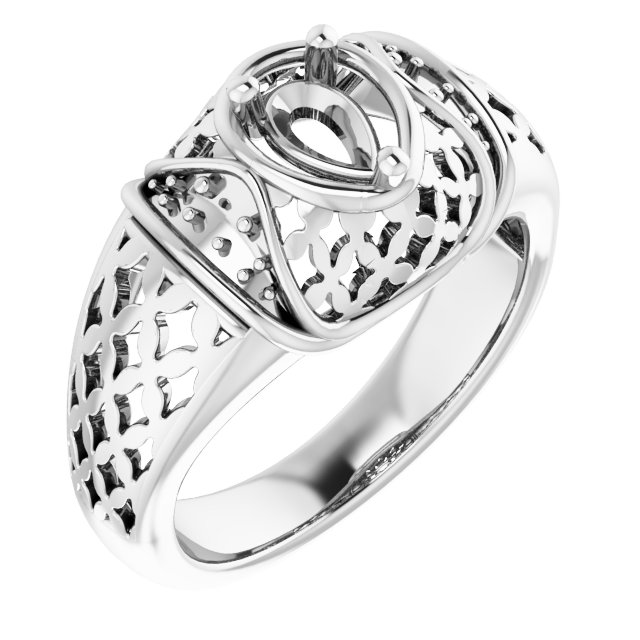 Accented Openwork Ring