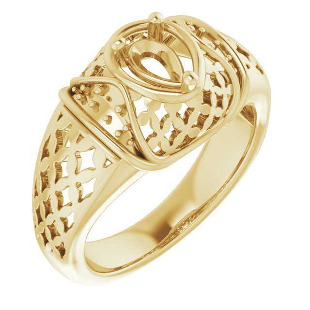 Accented Openwork Ring