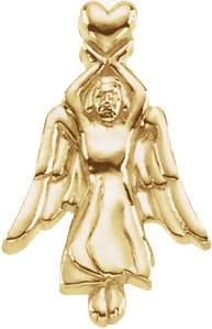 Angel with Heart Lapel Pin