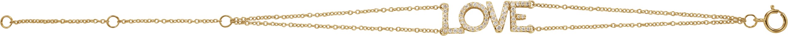 14K Yellow 1/4 CTW Natural Diamond Love 5-7 Bracelet