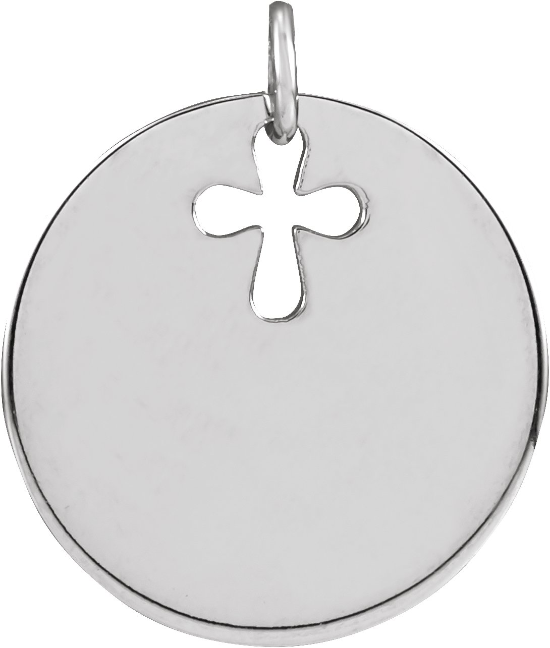 Sterling Silver Pierced Cross Disc Pendant 