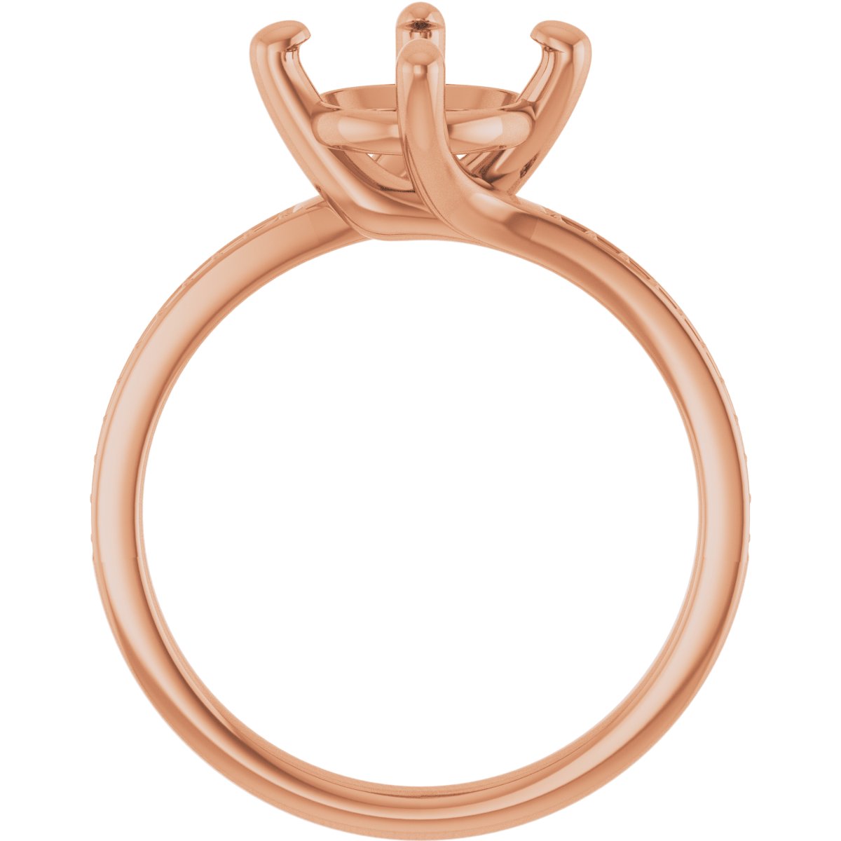 10K Rose Gold  8.2 mm Round Engagement Ring Mounting