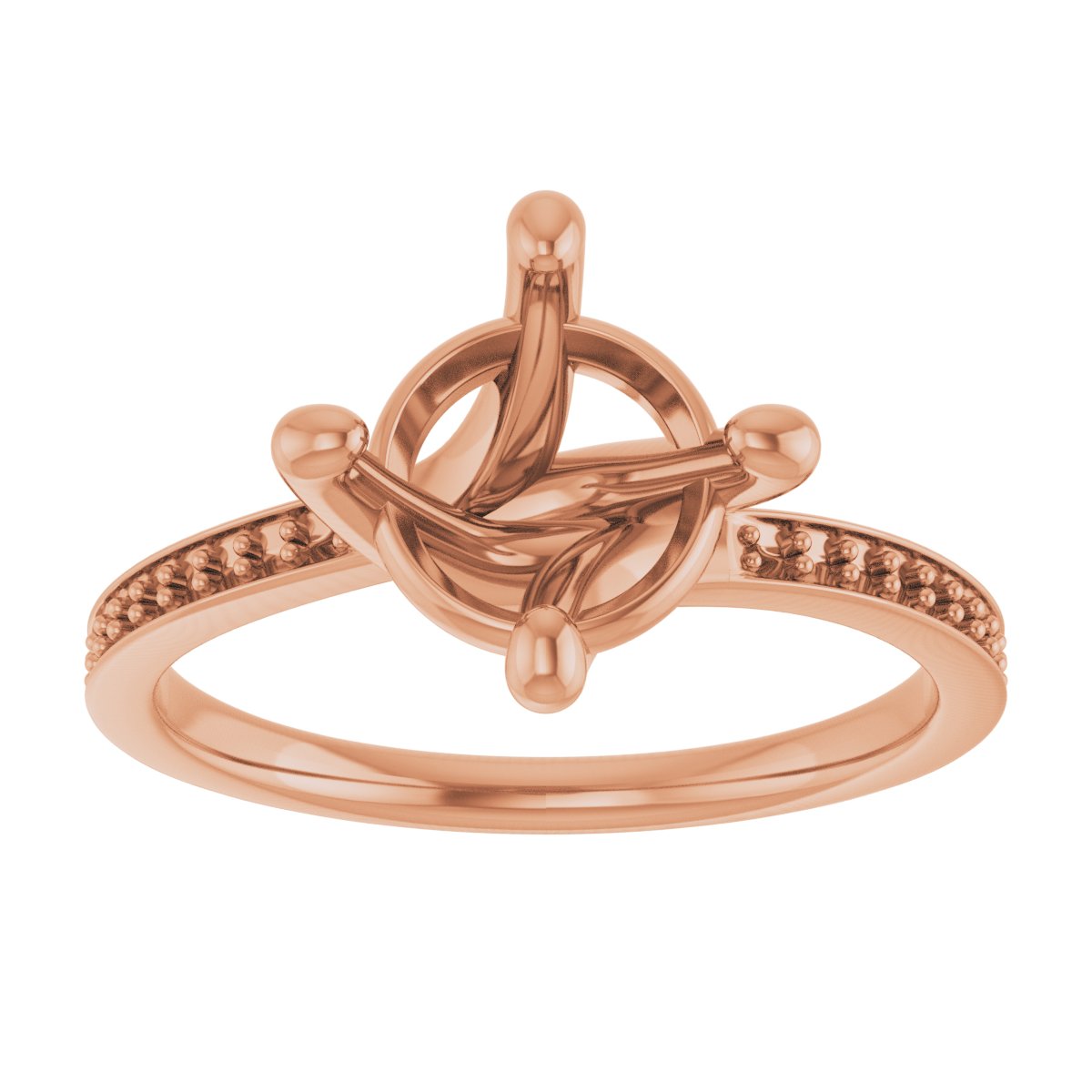 10K Rose Gold  8.2 mm Round Engagement Ring Mounting