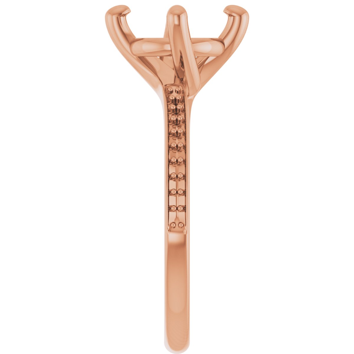 10K Rose Gold  8.2 mm Round Engagement Ring Mounting