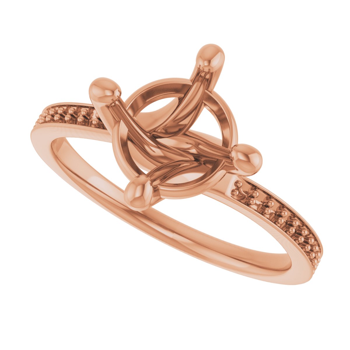 10K Rose Gold  8.2 mm Round Engagement Ring Mounting