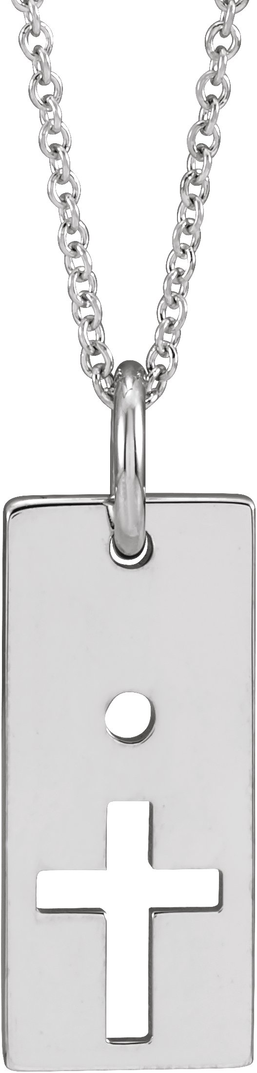 Accented Cross Bar Necklace or Pendant