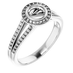 Bezel-Set Halo-Style Engagement Ring  