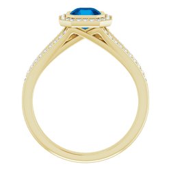 Bezel-Set Halo-Style Engagement Ring  