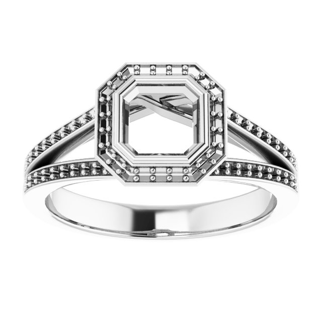 12x6 mm Marquise Halo-Style Bezel-Set Engagement Ring Mounting view 3