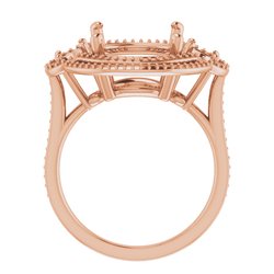 Three-Stone Halo-Style Engagement Ring 