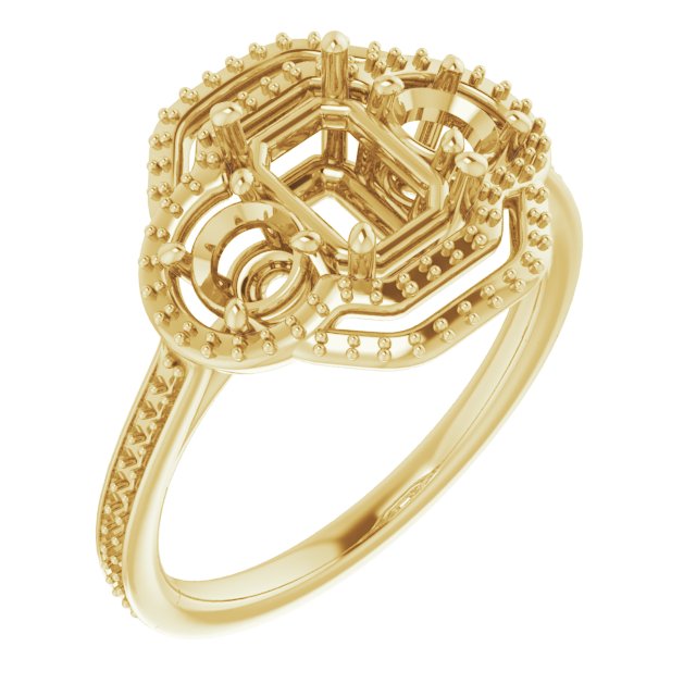 Three-Stone Halo-Style Engagement Ring