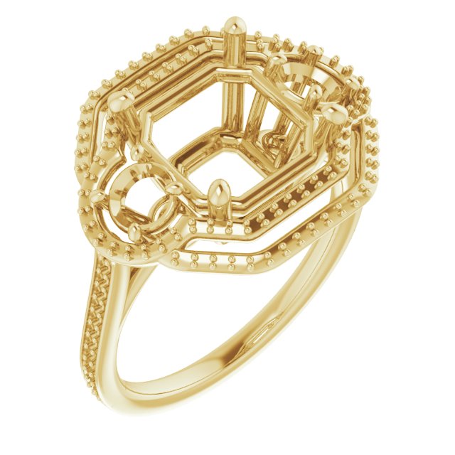 Three-Stone Halo-Style Engagement Ring
