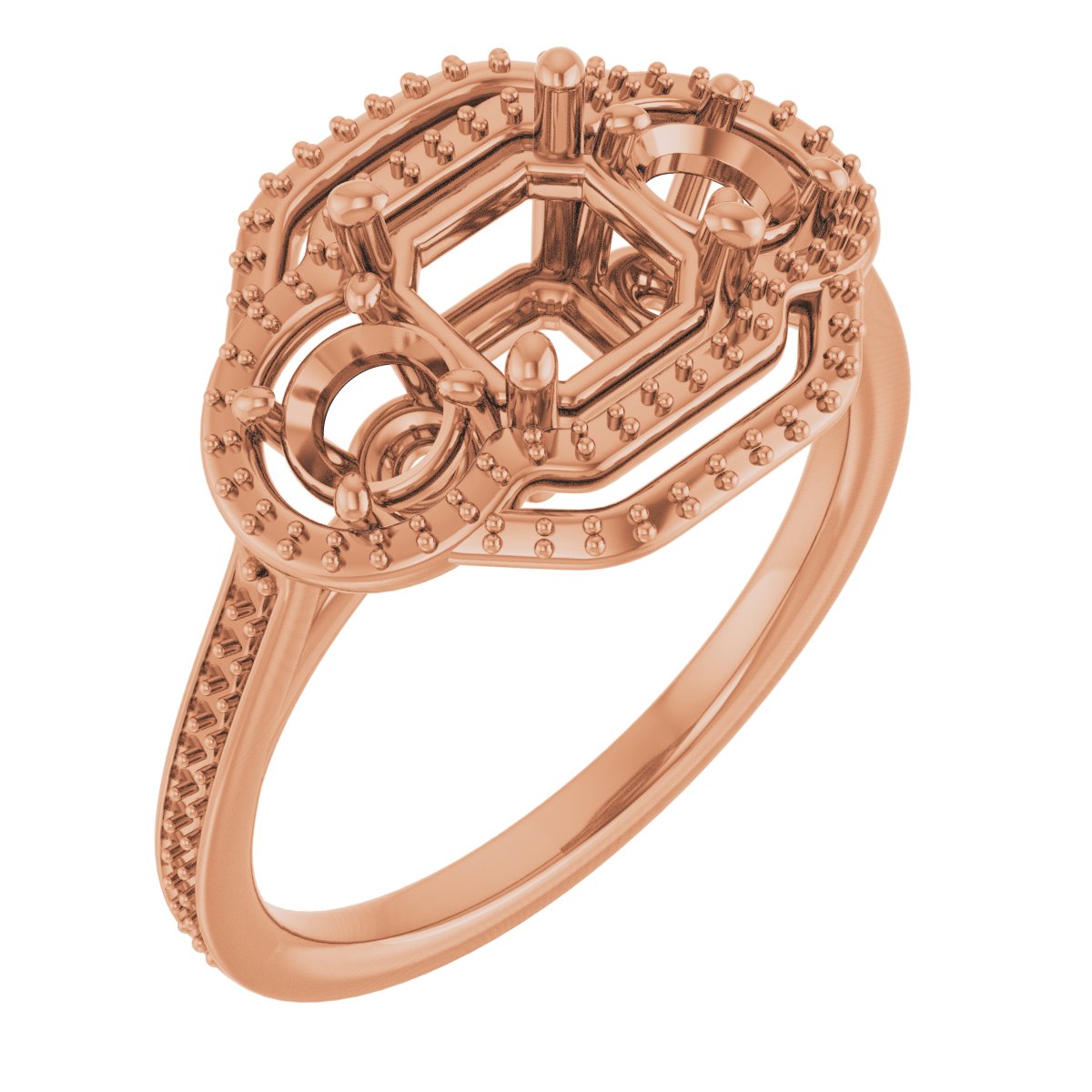 Three-Stone Halo-Style Engagement Ring