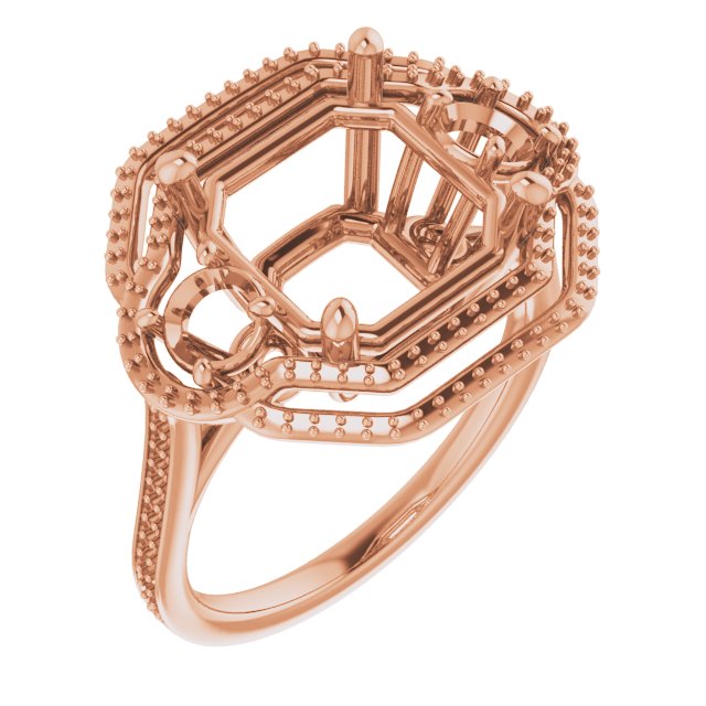 Three-Stone Halo-Style Engagement Ring