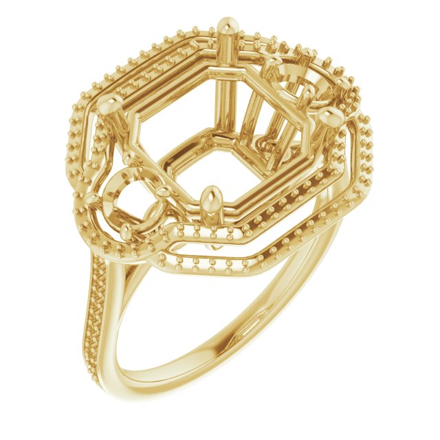 Three-Stone Halo-Style Engagement Ring