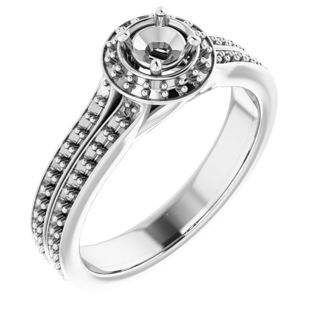Halo-Style Split Shank Ring