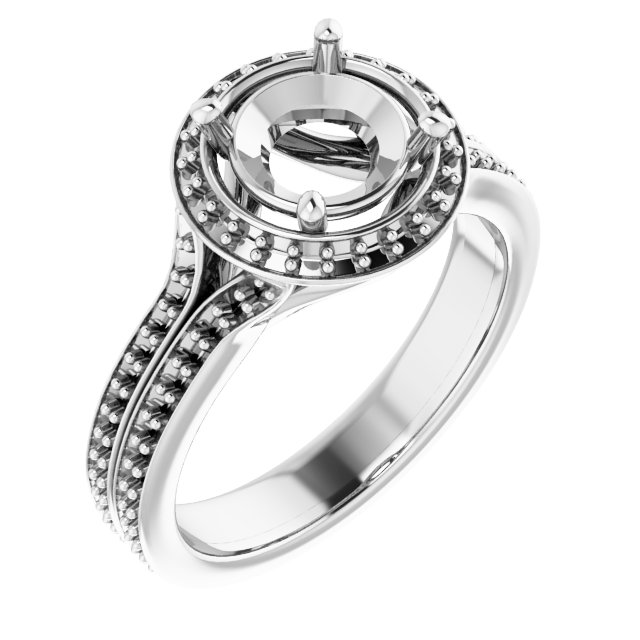 Halo-Style Split Shank Ring