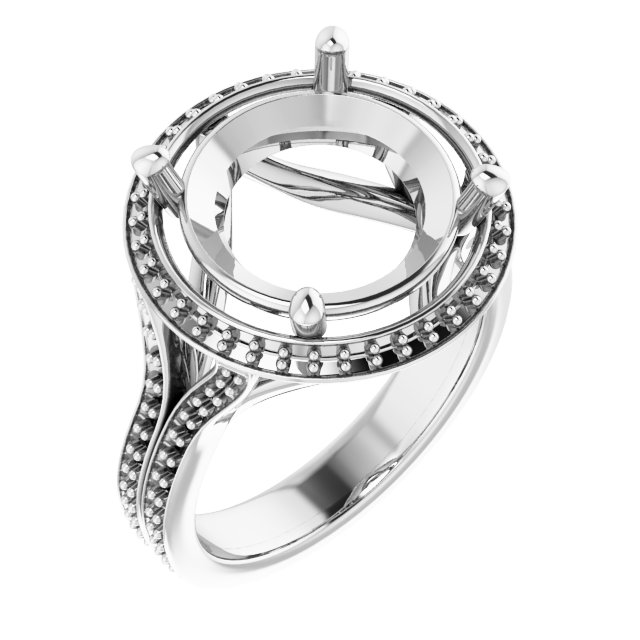 Halo-Style Split Shank Ring