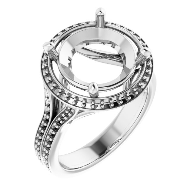 Halo-Style Split Shank Ring