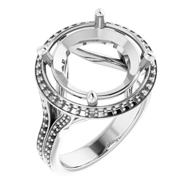 Halo-Style Split Shank Ring