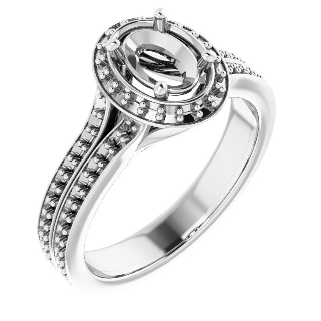 Halo-Style Split Shank Ring