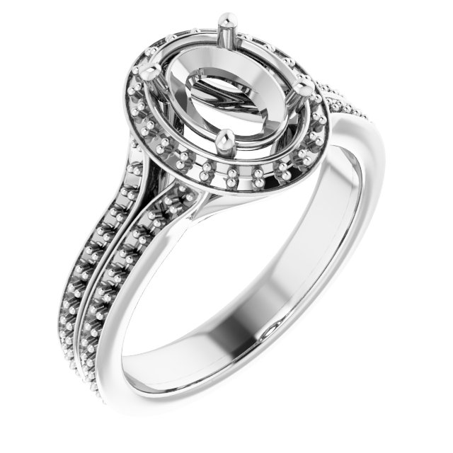 Halo-Style Split Shank Ring