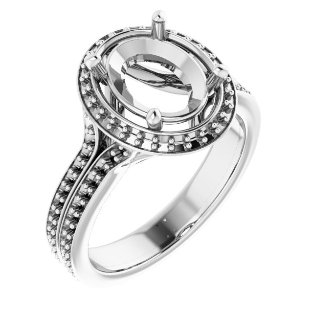 Halo-Style Split Shank Ring