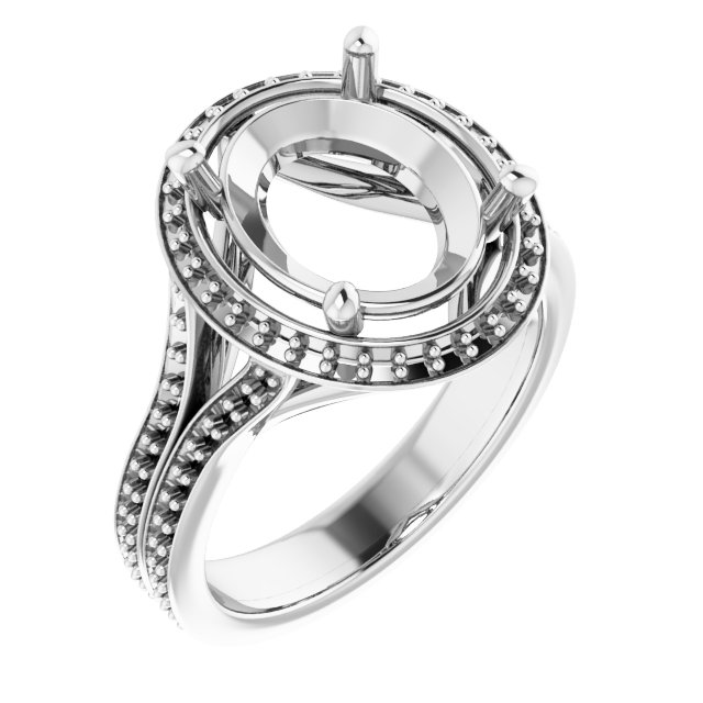 Halo-Style Split Shank Ring