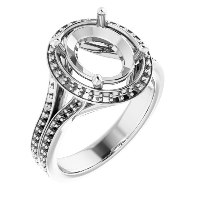 Halo-Style Split Shank Ring