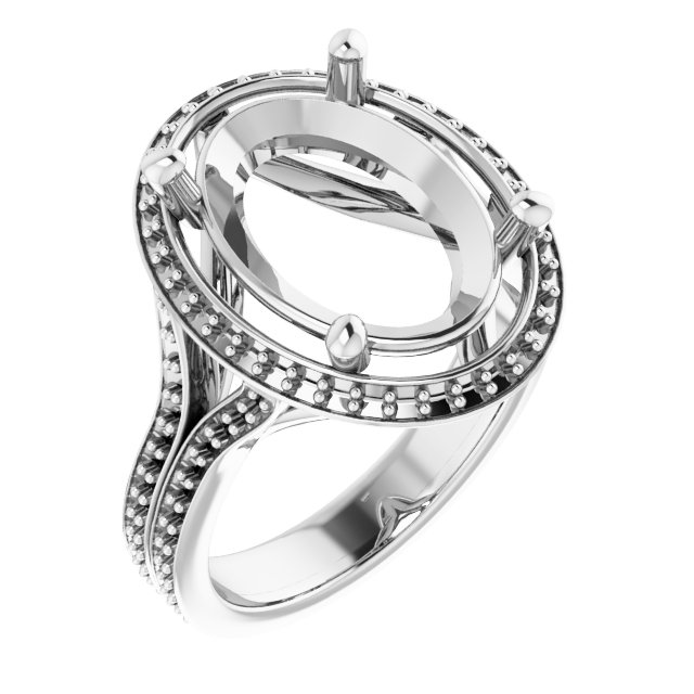 Halo-Style Split Shank Ring